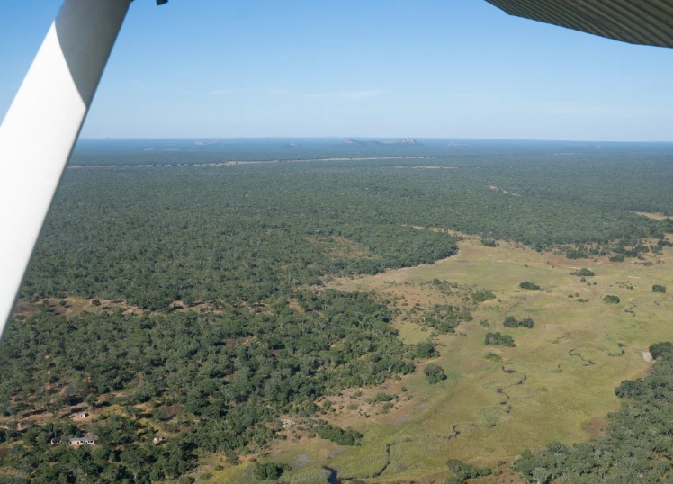 Granite inselbergs from the air near Mutinondo airstrip