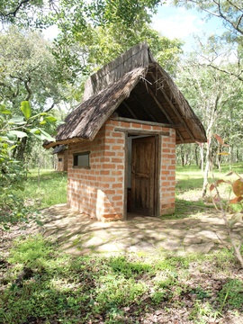 The campsite has several stand-alone latrines. 